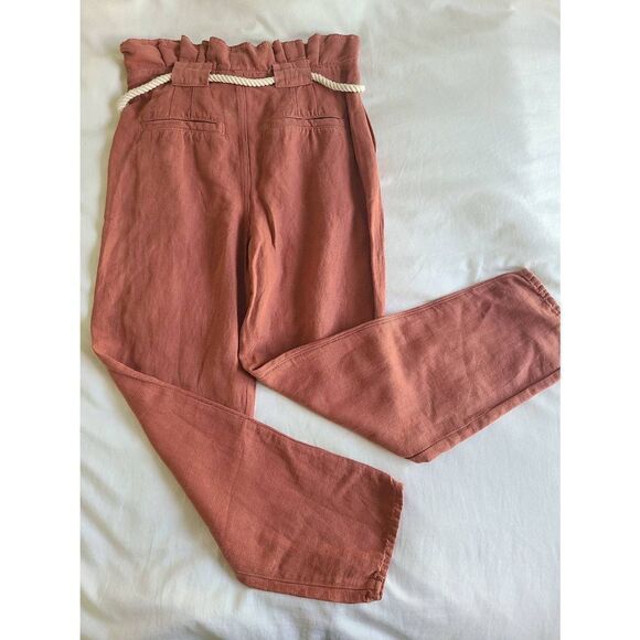 Veronica Beard Karter Pleated Crop Pants Women's Sz 4 Brown Drawstring Closure - Picture 6 of 7